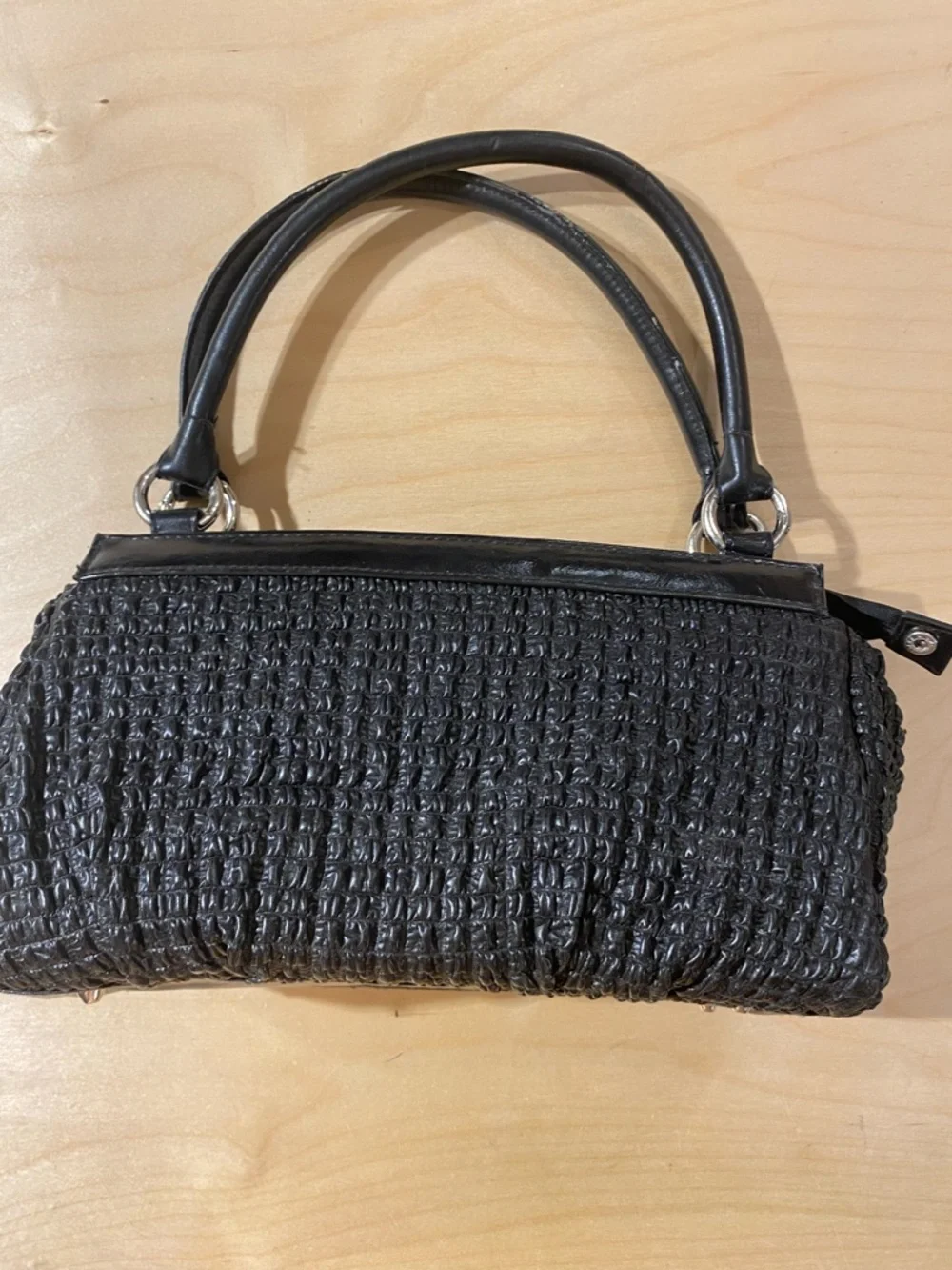 Miche Black Woven Top-Handle Hand Bag (RE)